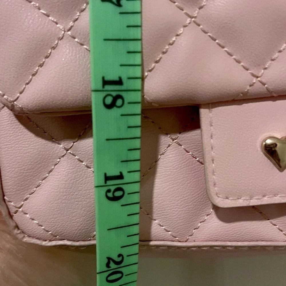 H&M Girls Pink Quilted Crossbody Bag Heart Clasp Kids Easter Dress Up Mini Purse